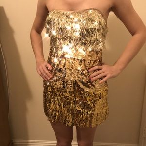 Bebe gold sequin dress